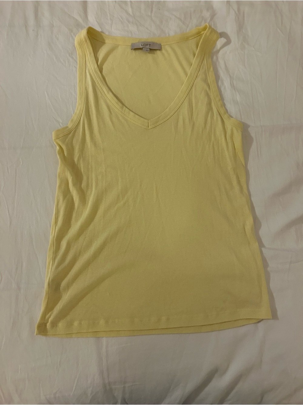 LOFT Pale Yellow V-Neck Sleeveless Tank